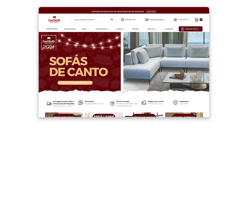 Smartphone exibindo um portal desenvolvido pela Axysweb
