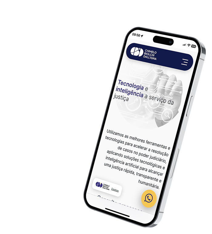 Smartphone exibindo um portal desenvolvido pela Axysweb