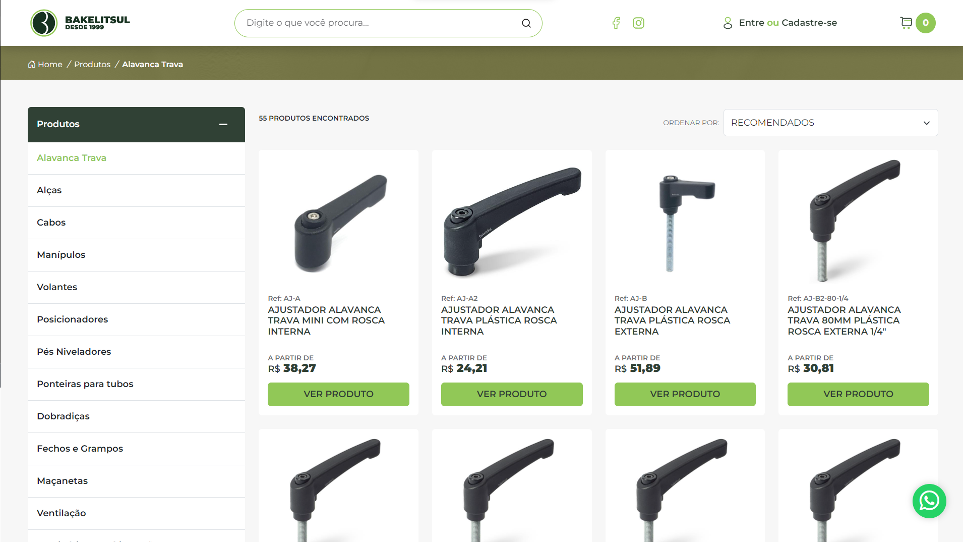 Print de tela ecommerce axys