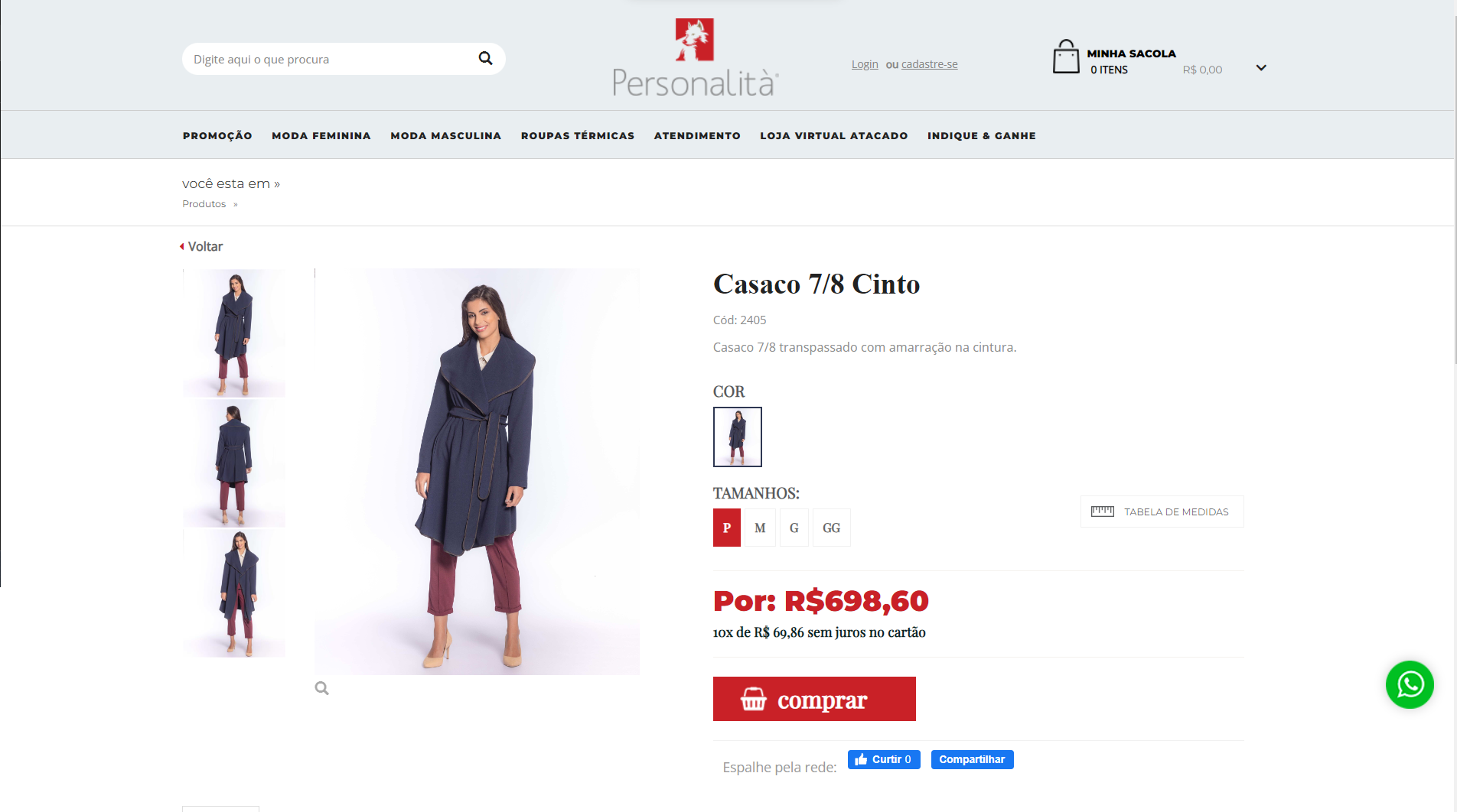 Print de tela ecommerce axys