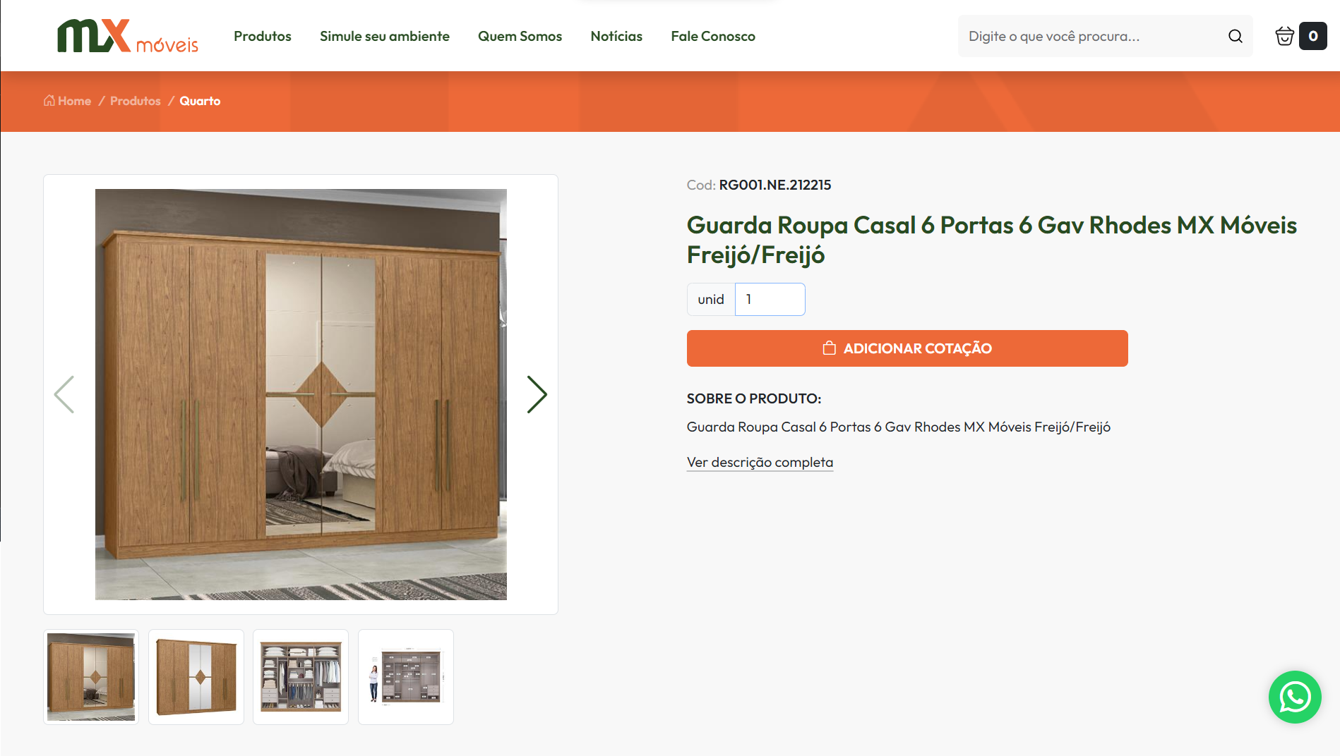 Print de tela ecommerce axys