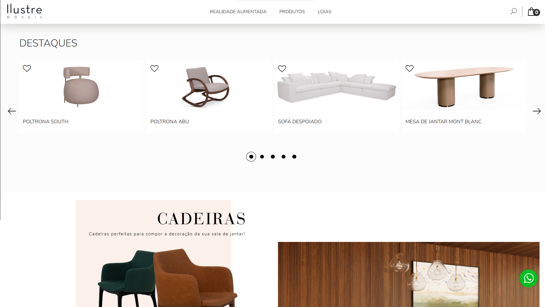 Print de tela ecommerce axys